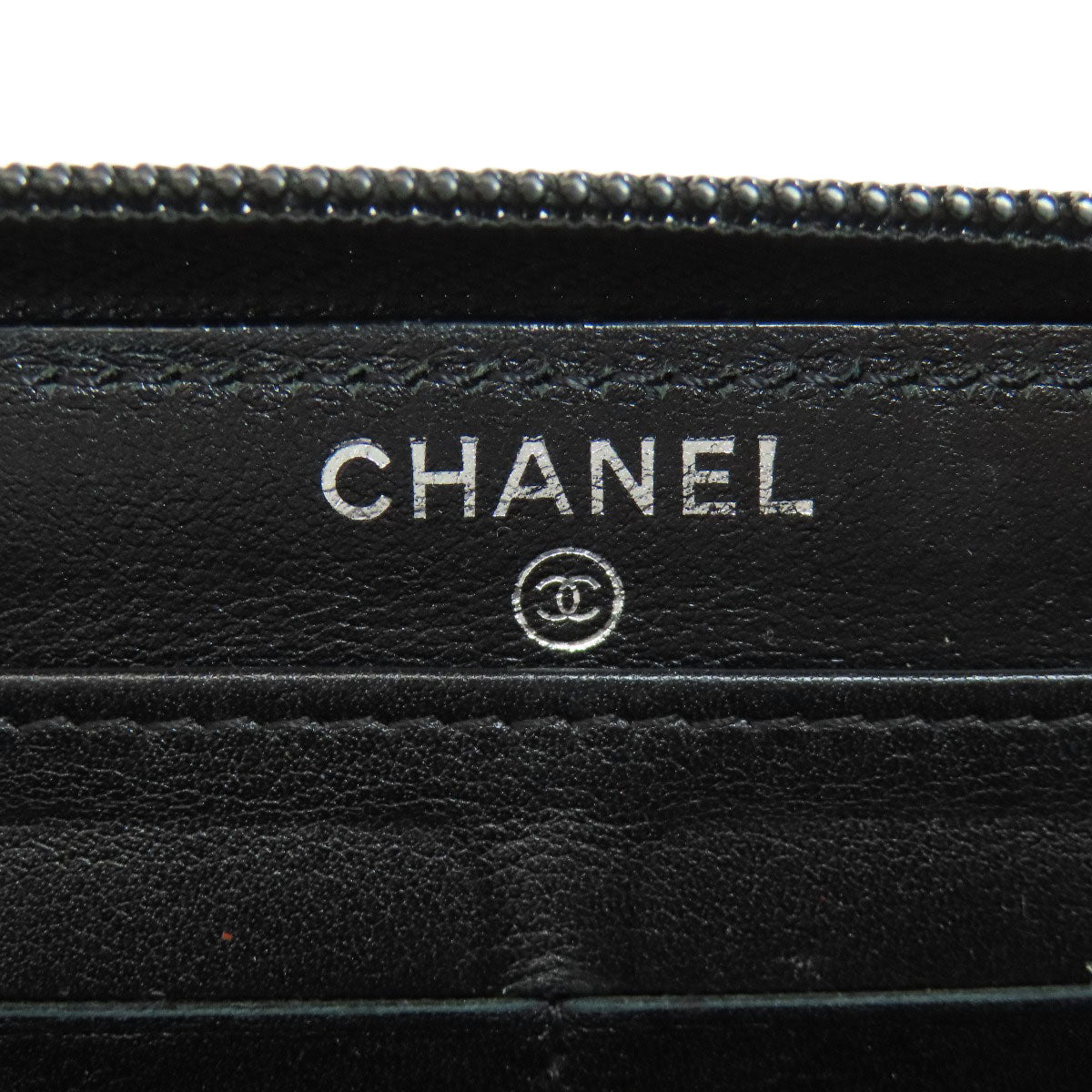 CHANEL COCO Mark SilverHardware Long wallet (with coin pocket) Grained Calfskin Skin Ladies [Used]
