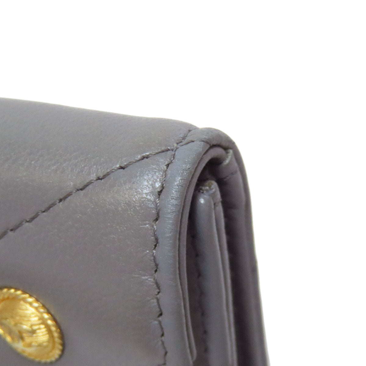 CHANEL COCO Mark V Stitch GoldHardware coin purse Lambskin Ladies [Used]