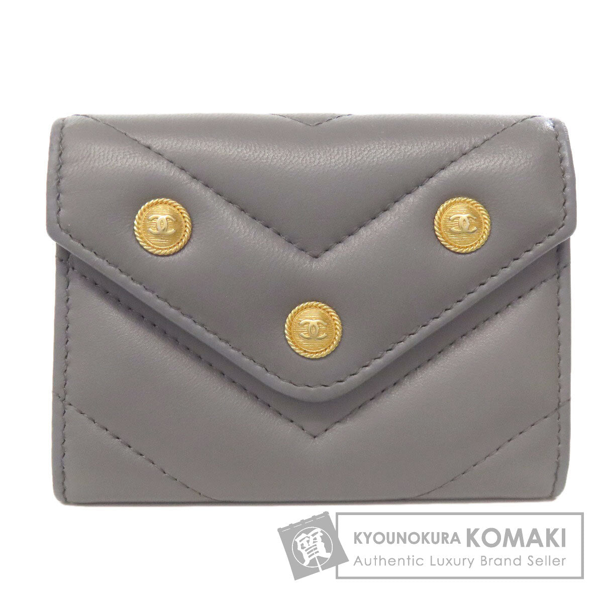 CHANEL COCO Mark V Stitch GoldHardware coin purse Lambskin Ladies [Used]