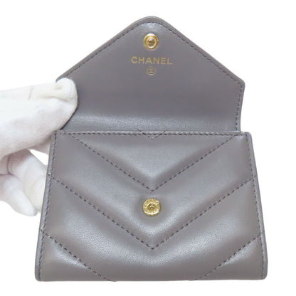CHANEL COCO Mark V Stitch GoldHardware coin purse Lambskin Ladies [Used]