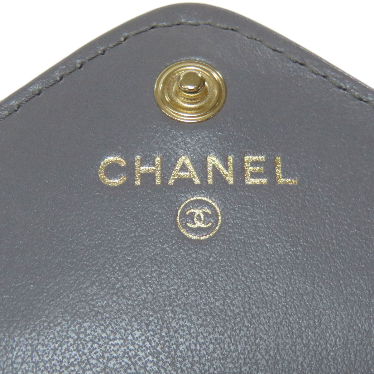 CHANEL COCO Mark V Stitch GoldHardware coin purse Lambskin Ladies [Used]