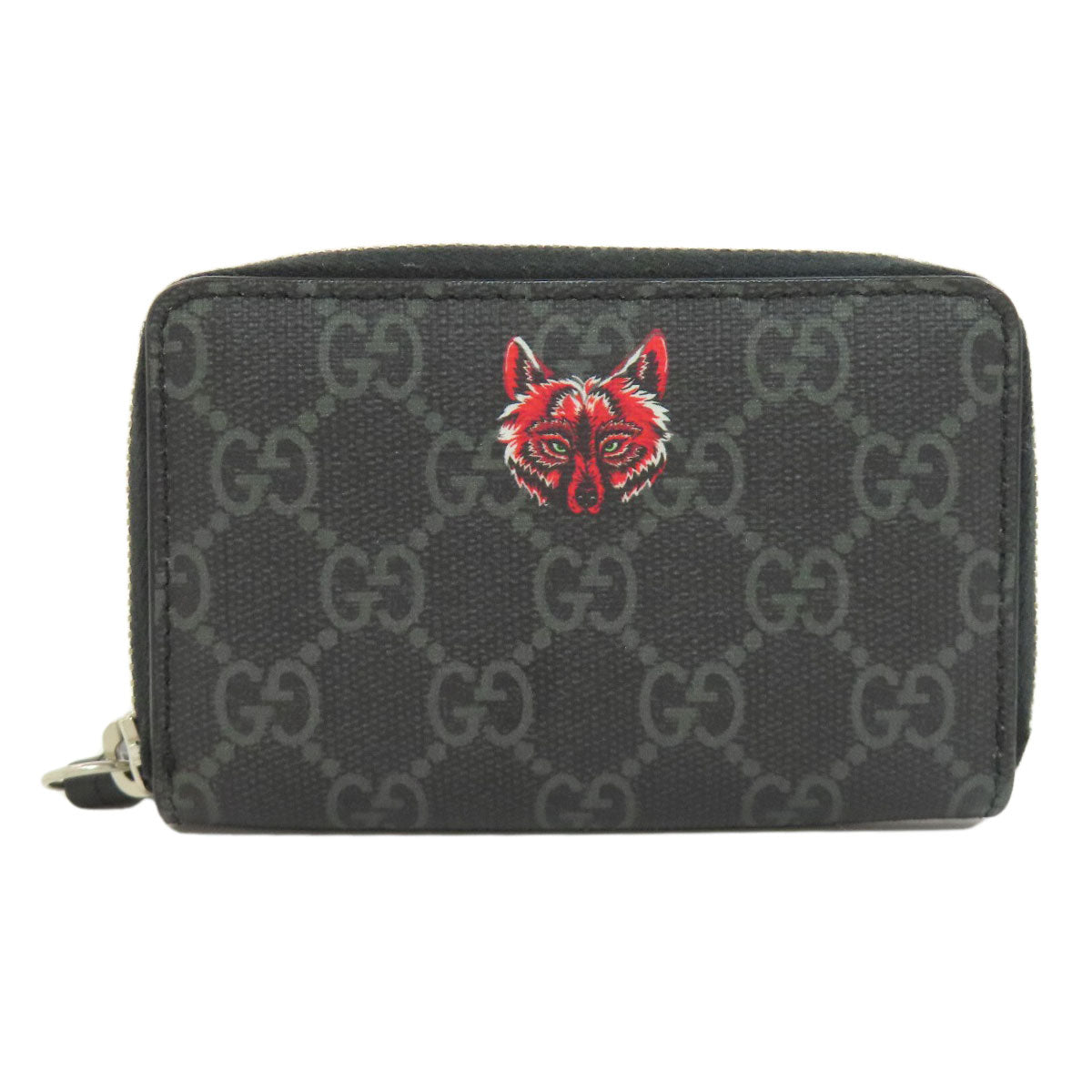 GUCCI 451276 Wolf GG Supreme Card Case PVC Ladies [Used]