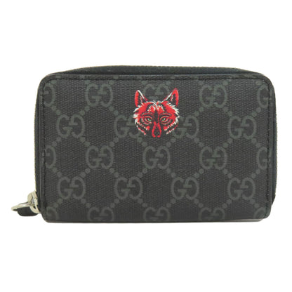 GUCCI 451276 Wolf GG Supreme Card Case PVC Ladies [Used]