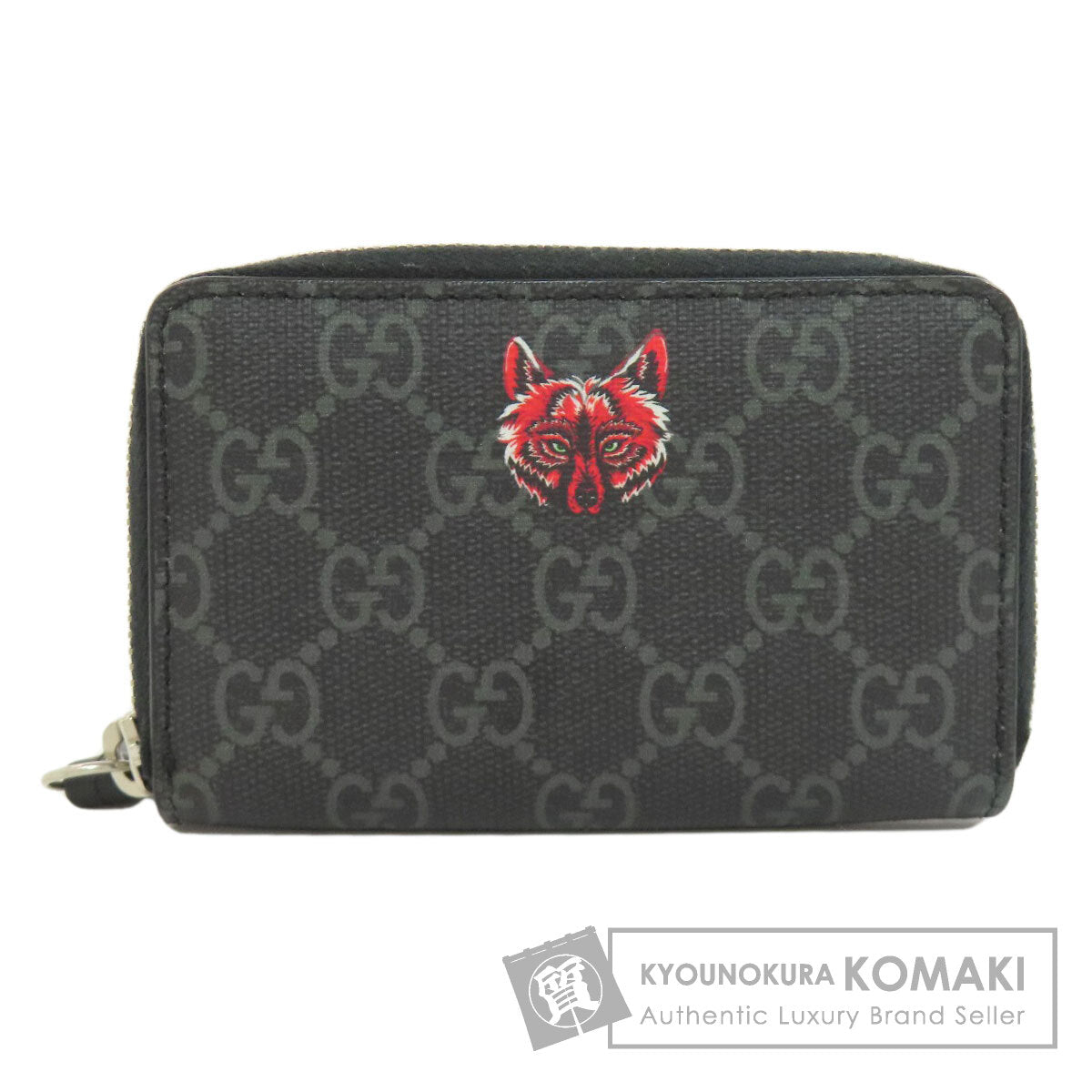 GUCCI 451276 Wolf GG Supreme Card Case PVC Ladies [Used]