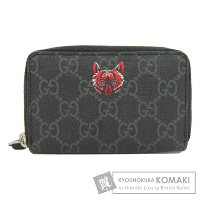 GUCCI 451276 Wolf GG Supreme Card Case PVC Ladies [Used]