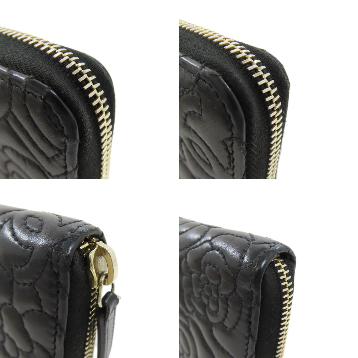 CHANEL Camellia GoldHardware Long wallet (with coin pocket) Lambskin Ladies [Used]