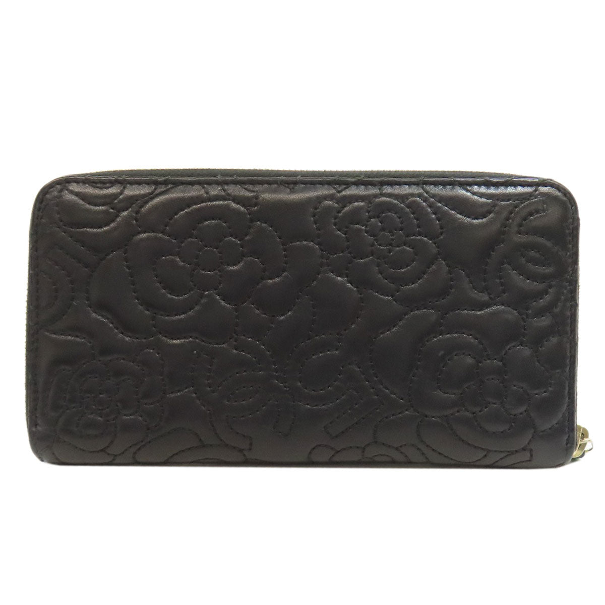 CHANEL Camellia GoldHardware Long wallet (with coin pocket) Lambskin Ladies [Used]