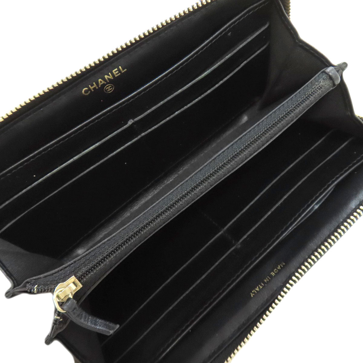 CHANEL Camellia GoldHardware Long wallet (with coin pocket) Lambskin Ladies [Used]