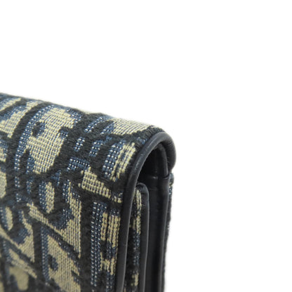 CHRISTIAN DIOR Saddle trotter pattern Bifold Wallet with Coin Pocket Canvas Ladies [Used]