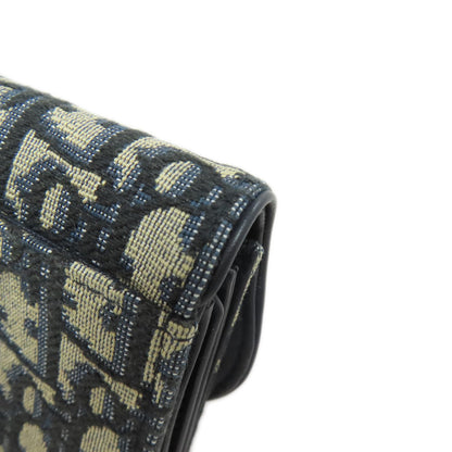 CHRISTIAN DIOR Saddle trotter pattern Bifold Wallet with Coin Pocket Canvas Ladies [Used]