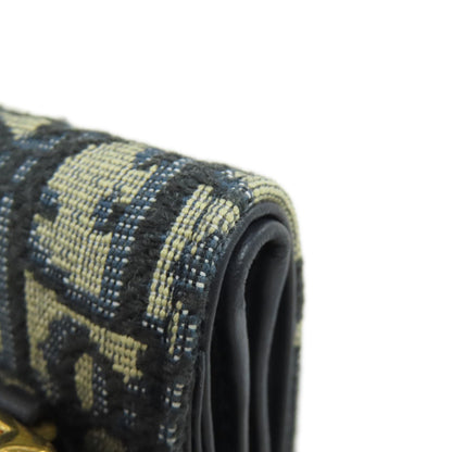 CHRISTIAN DIOR Saddle trotter pattern Bifold Wallet with Coin Pocket Canvas Ladies [Used]