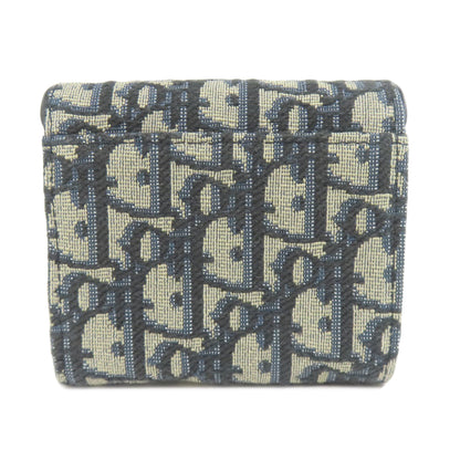 CHRISTIAN DIOR Saddle trotter pattern Bifold Wallet with Coin Pocket Canvas Ladies [Used]