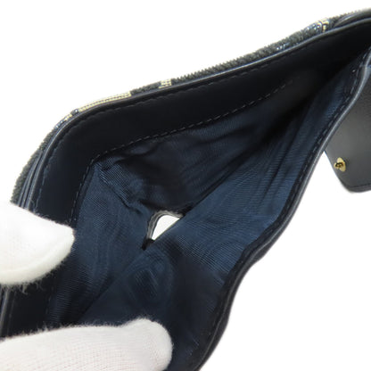 CHRISTIAN DIOR Saddle trotter pattern Bifold Wallet with Coin Pocket Canvas Ladies [Used]