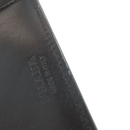 PRADA logo Bifold Wallet No Coin Pocket Leather mens [Used]