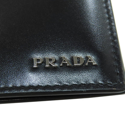 PRADA logo Bifold Wallet No Coin Pocket Leather mens [Used]