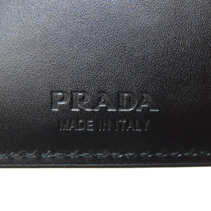 PRADA logo Bifold Wallet No Coin Pocket Leather mens [Used]