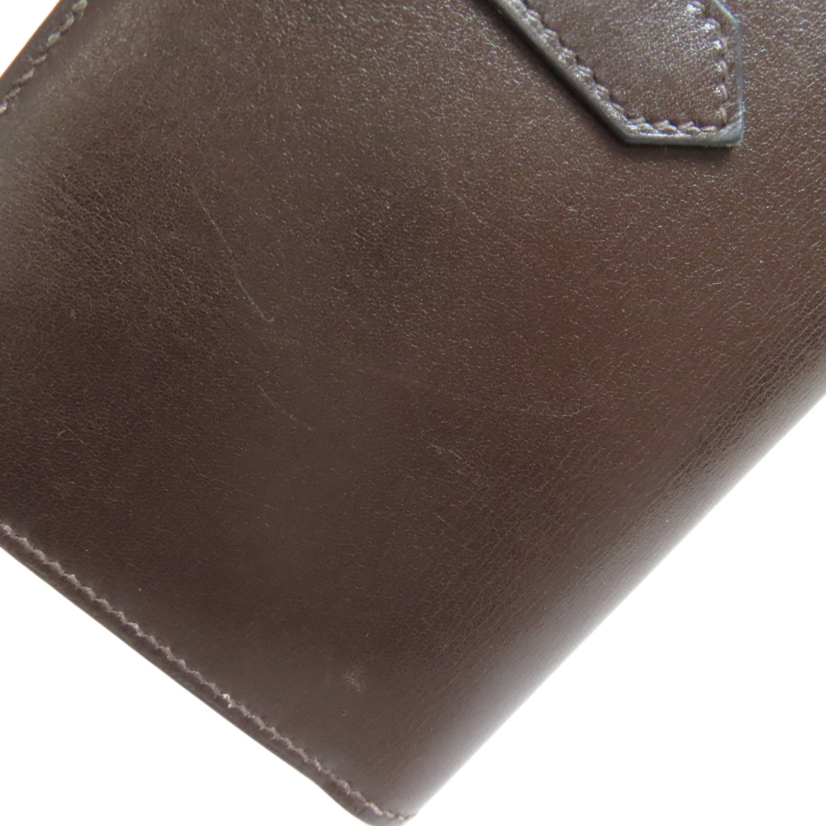 HERMES Bareness Free SilverHardware Long wallet (with coin pocket) Box calf Ladies [Used]