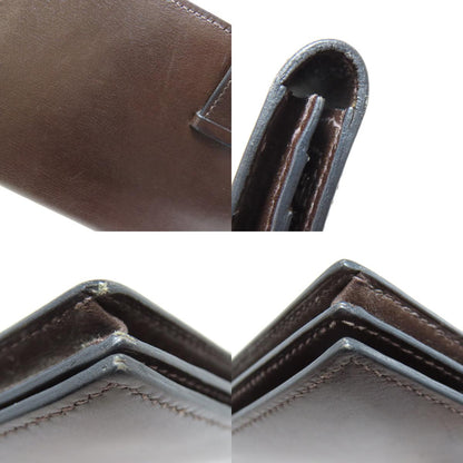 HERMES Bareness Free SilverHardware Long wallet (with coin pocket) Box calf Ladies [Used]