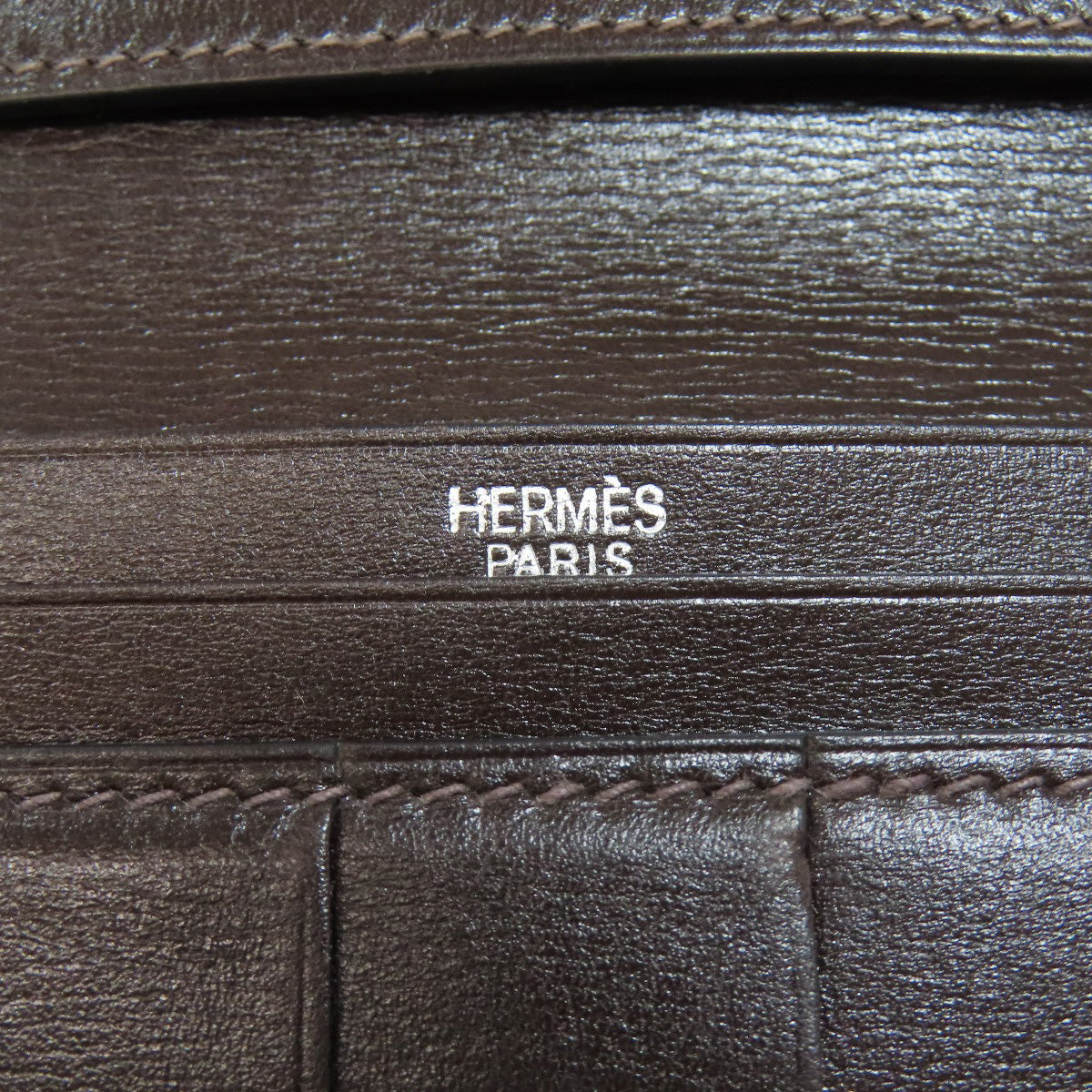 HERMES Bareness Free SilverHardware Long wallet (with coin pocket) Box calf Ladies [Used]