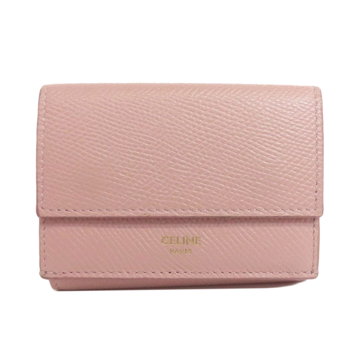 CELINE Tri-fold wallet Bifold Wallet with Coin Pocket Leather Ladies [Used]