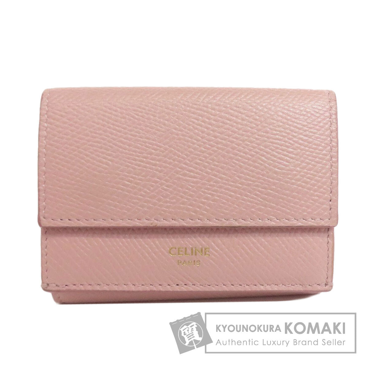 CELINE Tri-fold wallet Bifold Wallet with Coin Pocket Leather Ladies [Used]