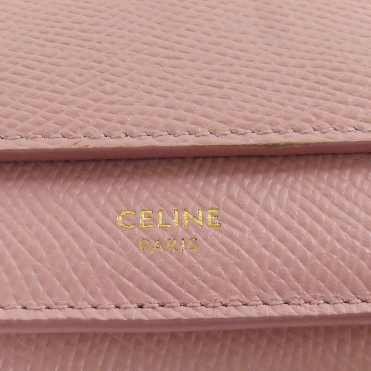 CELINE Tri-fold wallet Bifold Wallet with Coin Pocket Leather Ladies [Used]