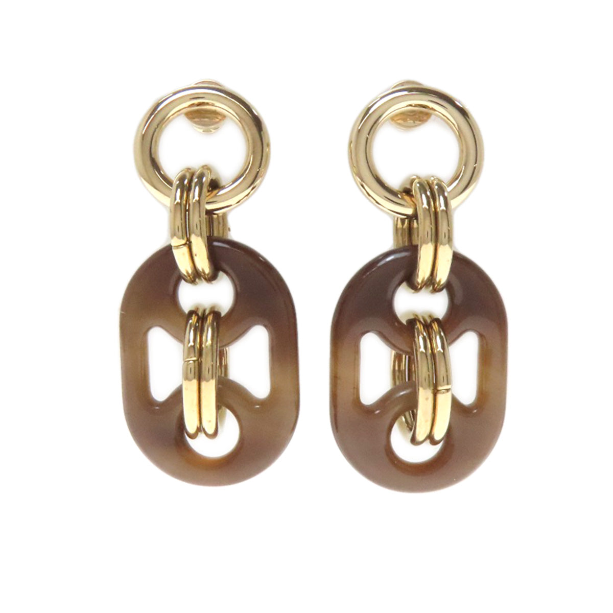 HERMES Eurydice PM earring Buffalo horn MetalLadies [Used]