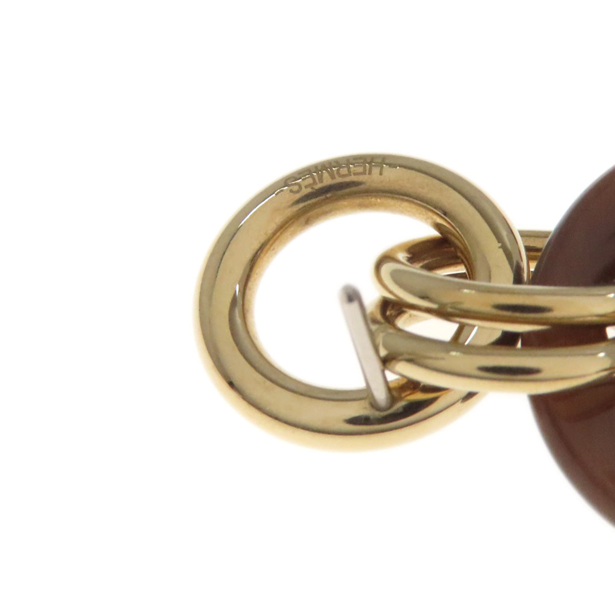 HERMES Eurydice PM earring Buffalo horn MetalLadies [Used]