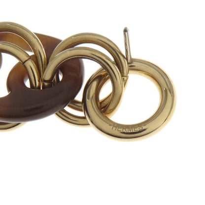 HERMES Eurydice PM earring Buffalo horn MetalLadies [Used]