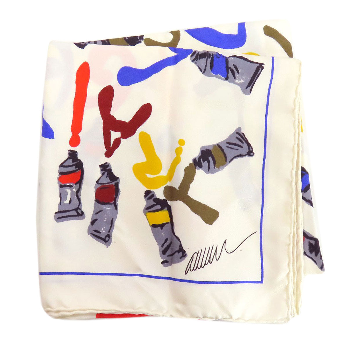 LOUIS VUITTON Paint pattern Scarf Silk Ladies [Used]