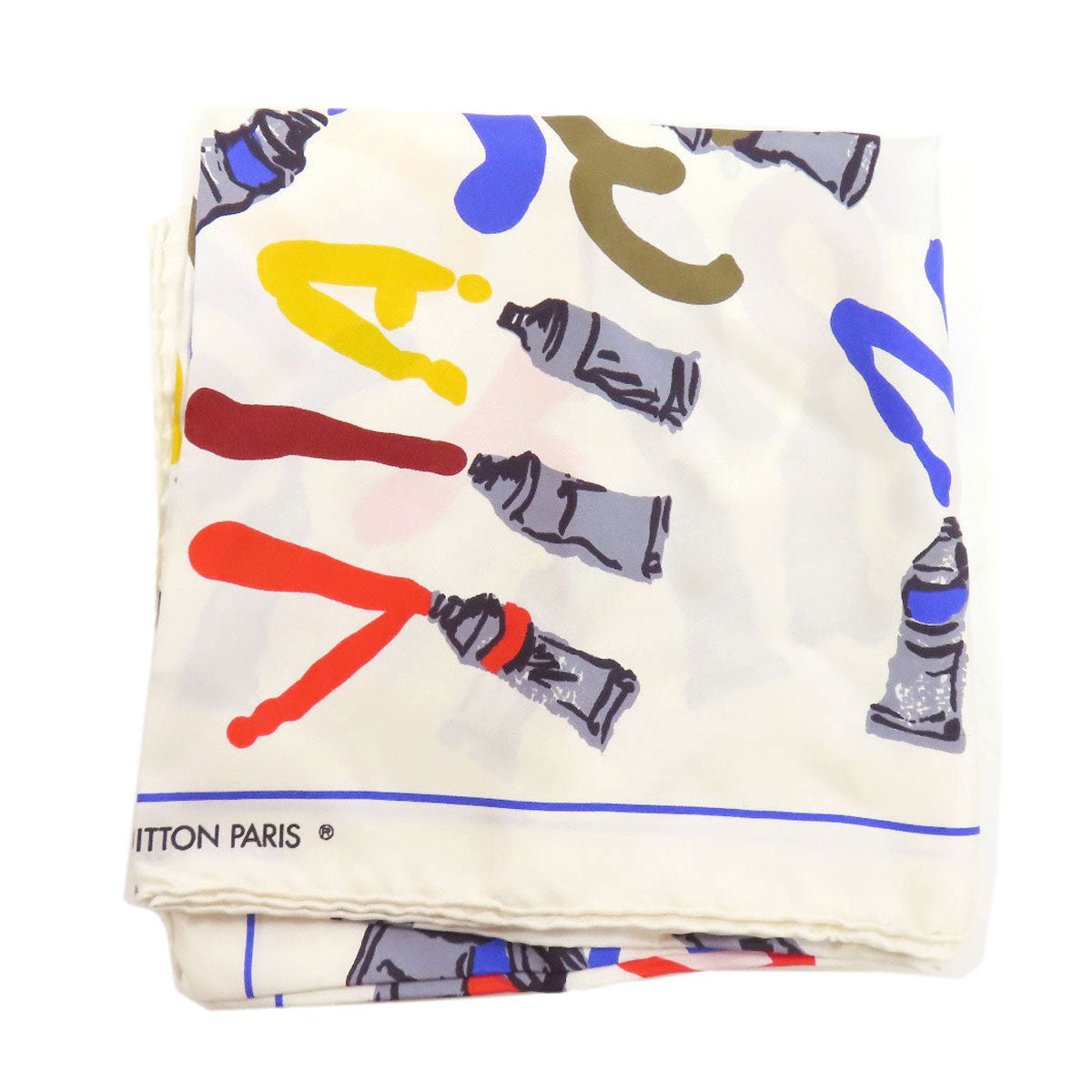 LOUIS VUITTON Paint pattern Scarf Silk Ladies [Used]