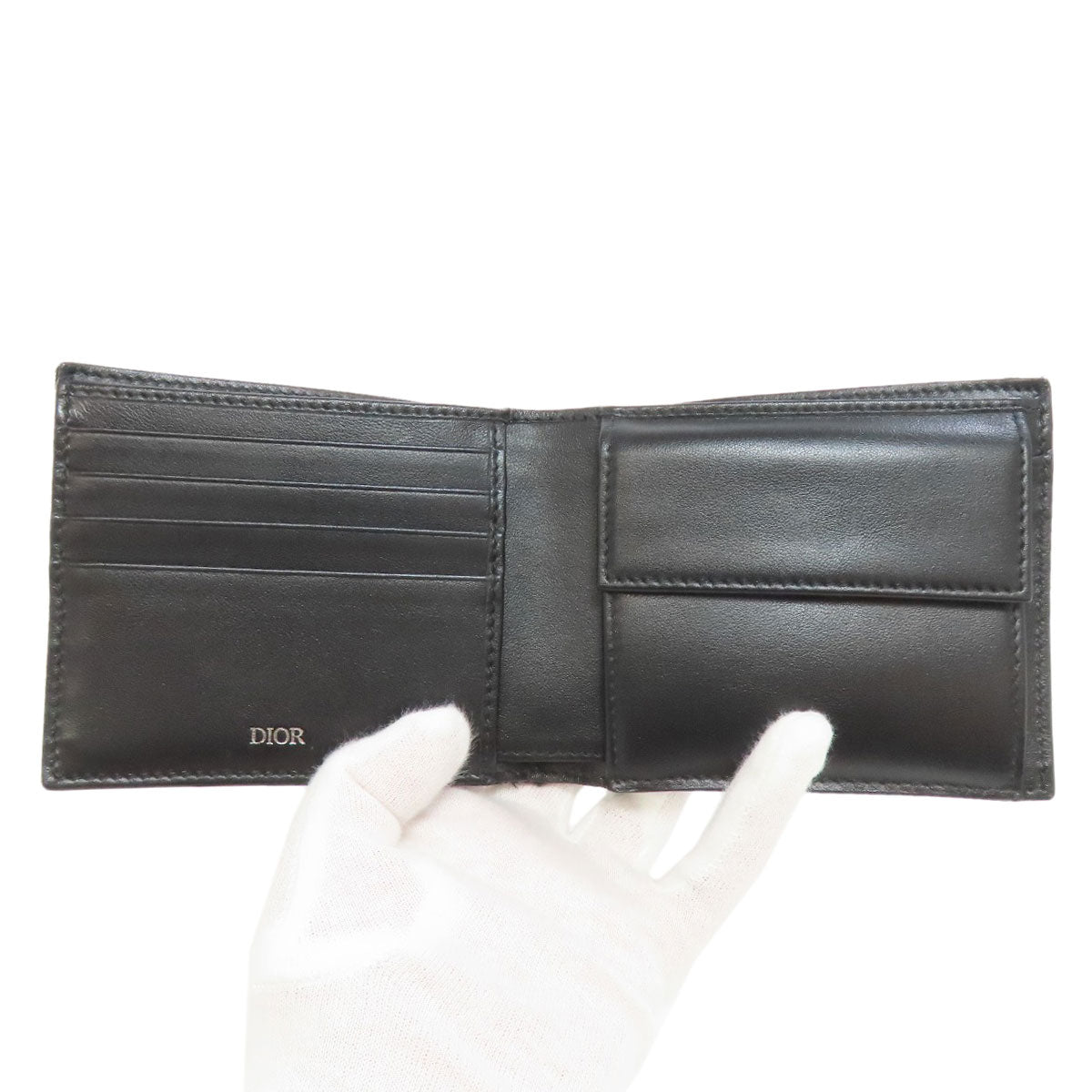 CHRISTIAN DIOR Oblique Bifold Wallet with Coin Pocket Canvas mens [Used]