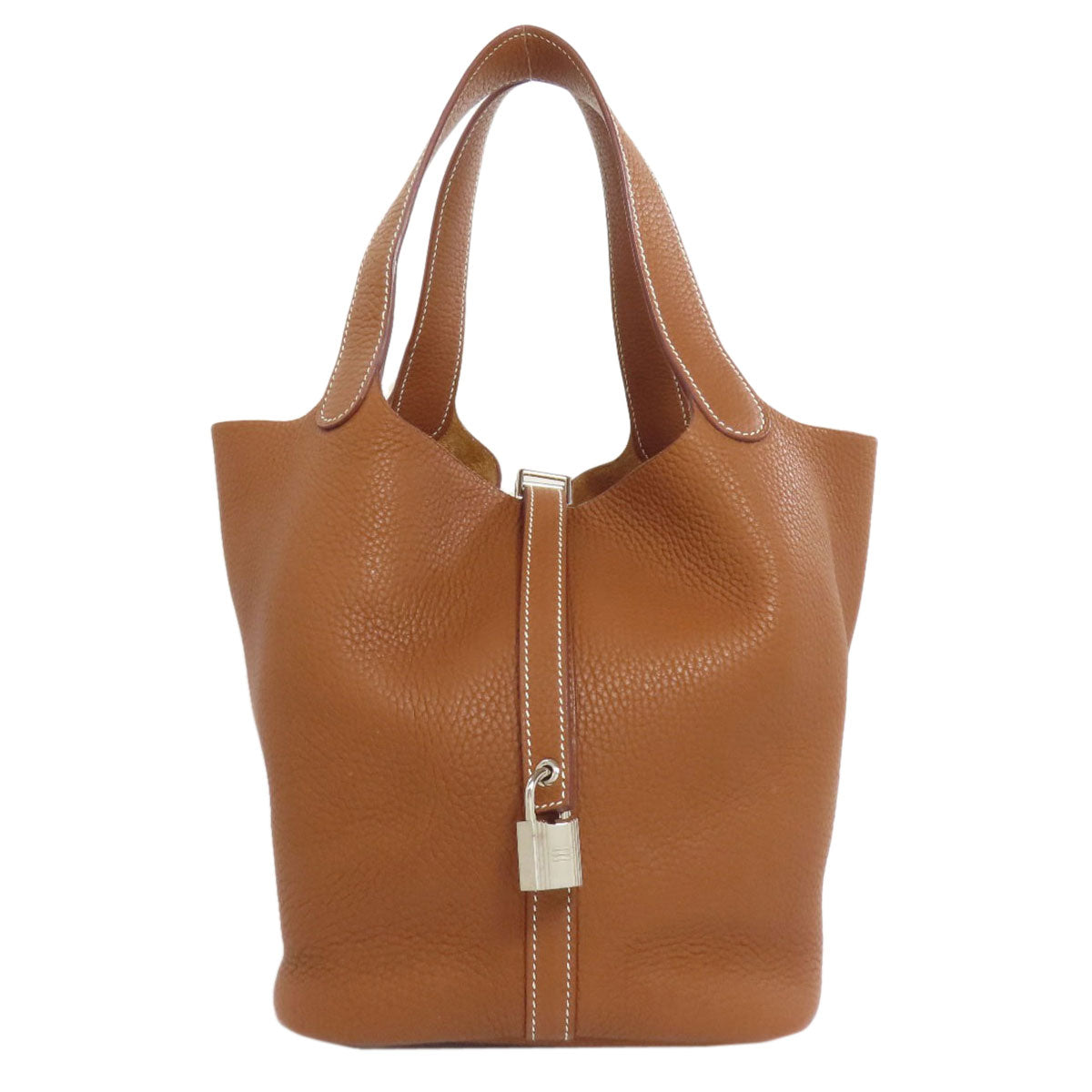 HERMES Picotin Lock MM Gold SilverHardware Handbag Taurillon Clemence Ladies [Used]