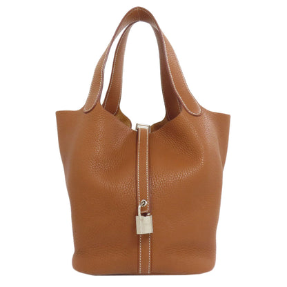 HERMES Picotin Lock MM Gold SilverHardware Handbag Taurillon Clemence Ladies [Used]