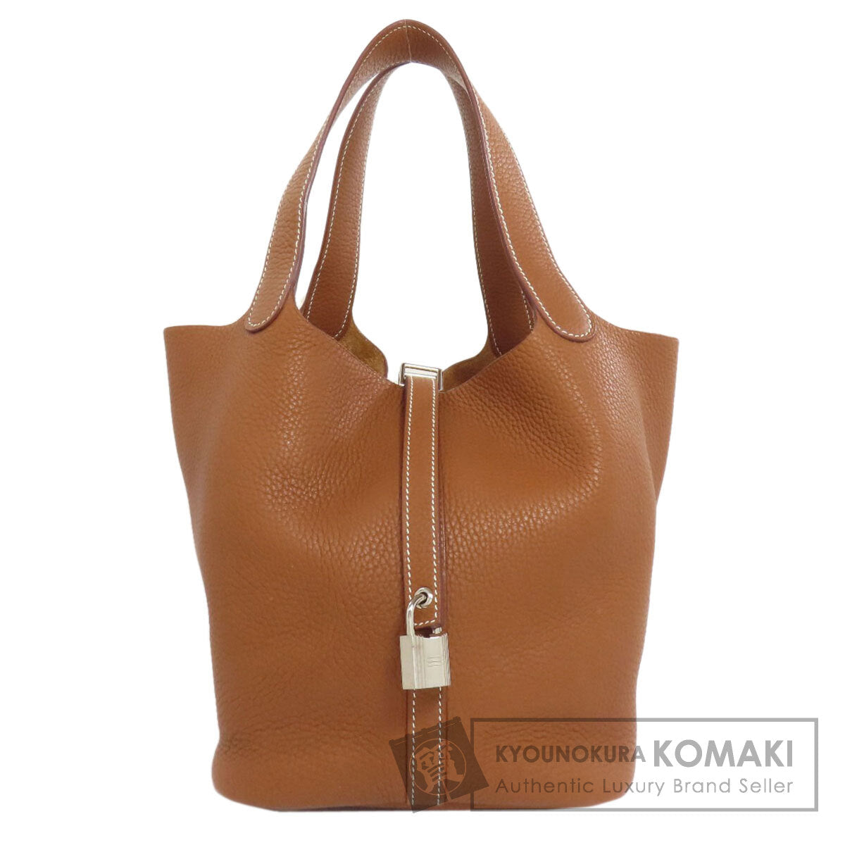 HERMES Picotin Lock MM Gold SilverHardware Handbag Taurillon Clemence Ladies [Used]