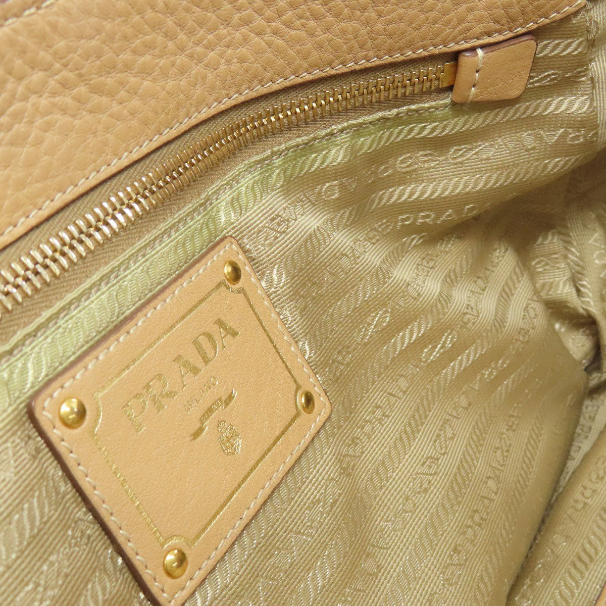 PRADA logo Handbag Leather Ladies [Used]