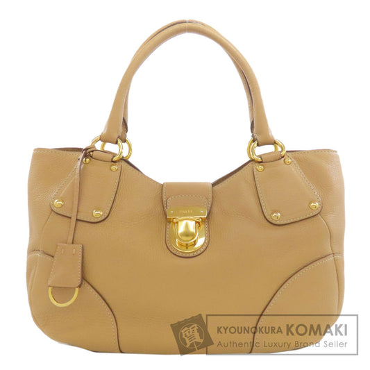 PRADA logo Handbag Leather Ladies [Used]