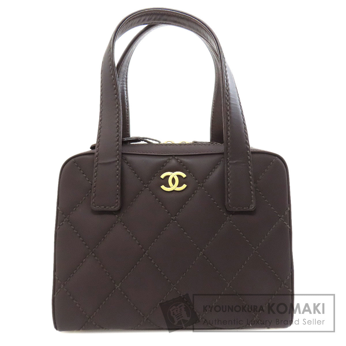 CHANEL COCO Mark Wild Stitch GoldHardware Handbag Calf Ladies [Used]