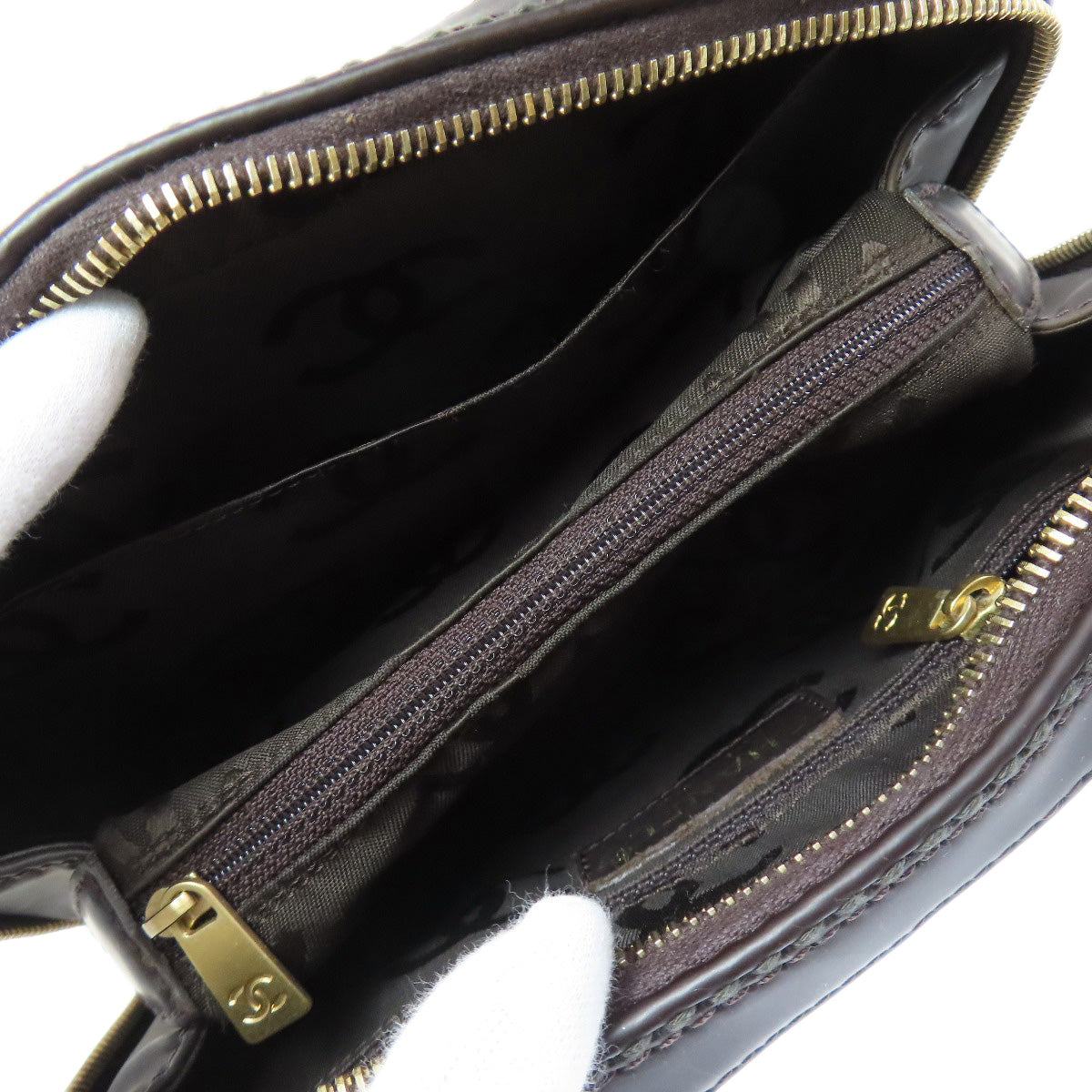 CHANEL COCO Mark Wild Stitch GoldHardware Handbag Calf Ladies [Used]