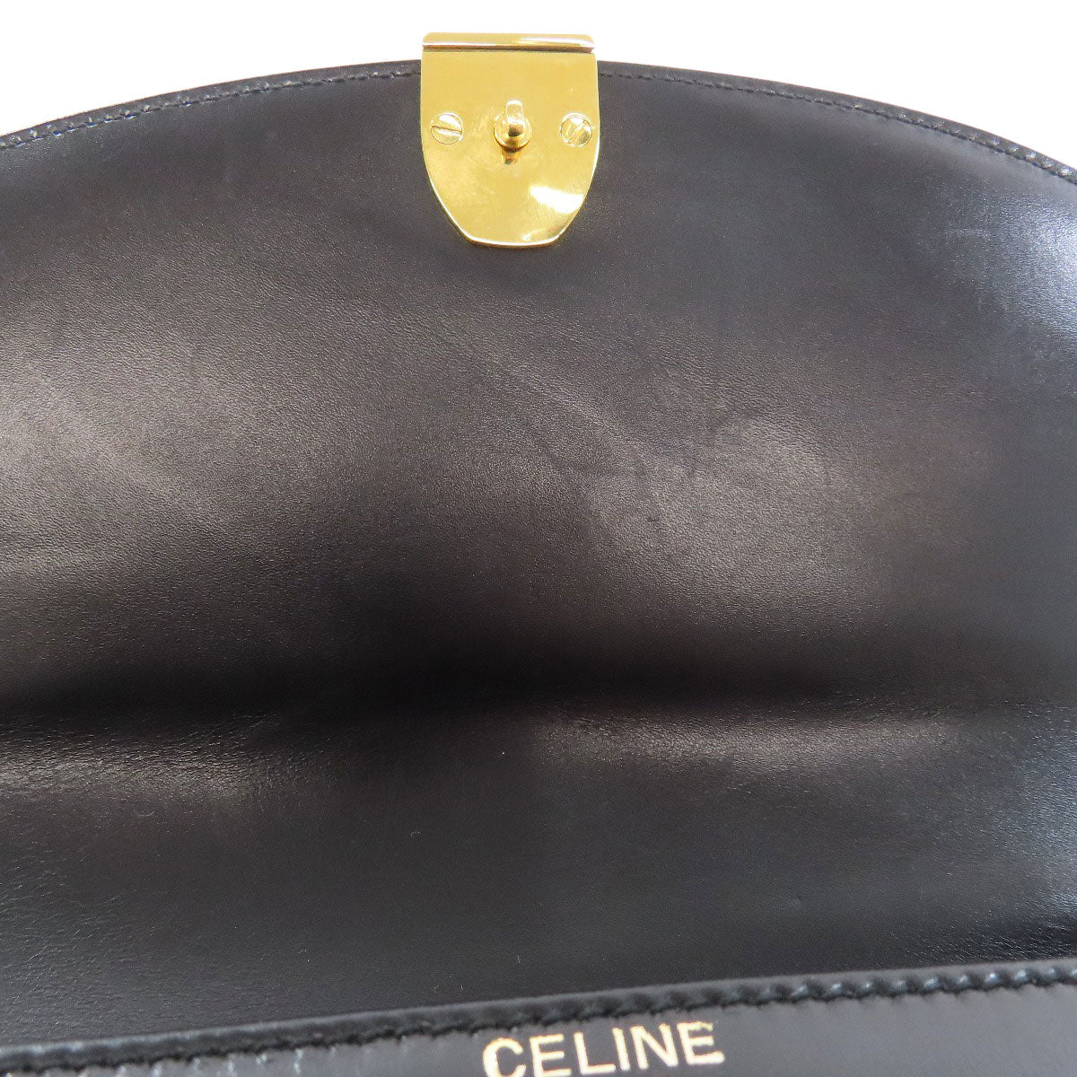CELINE logo Shoulder Bag Leather Ladies [Used]