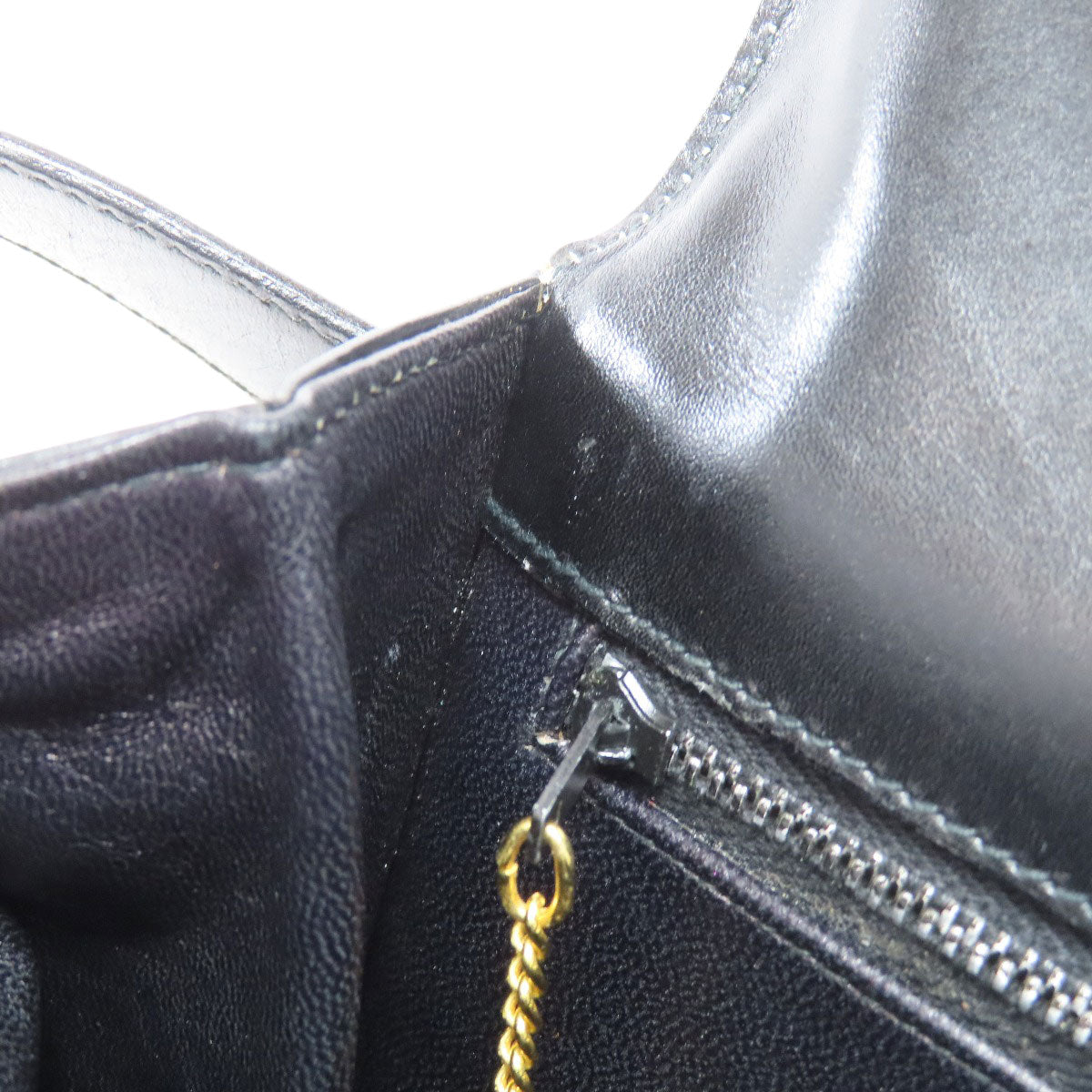 CELINE logo Shoulder Bag Leather Ladies [Used]