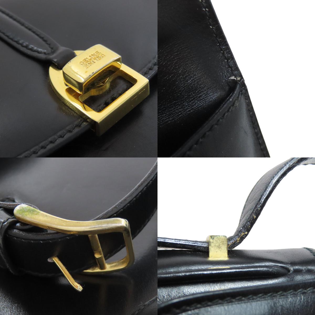 CELINE logo Shoulder Bag Leather Ladies [Used]