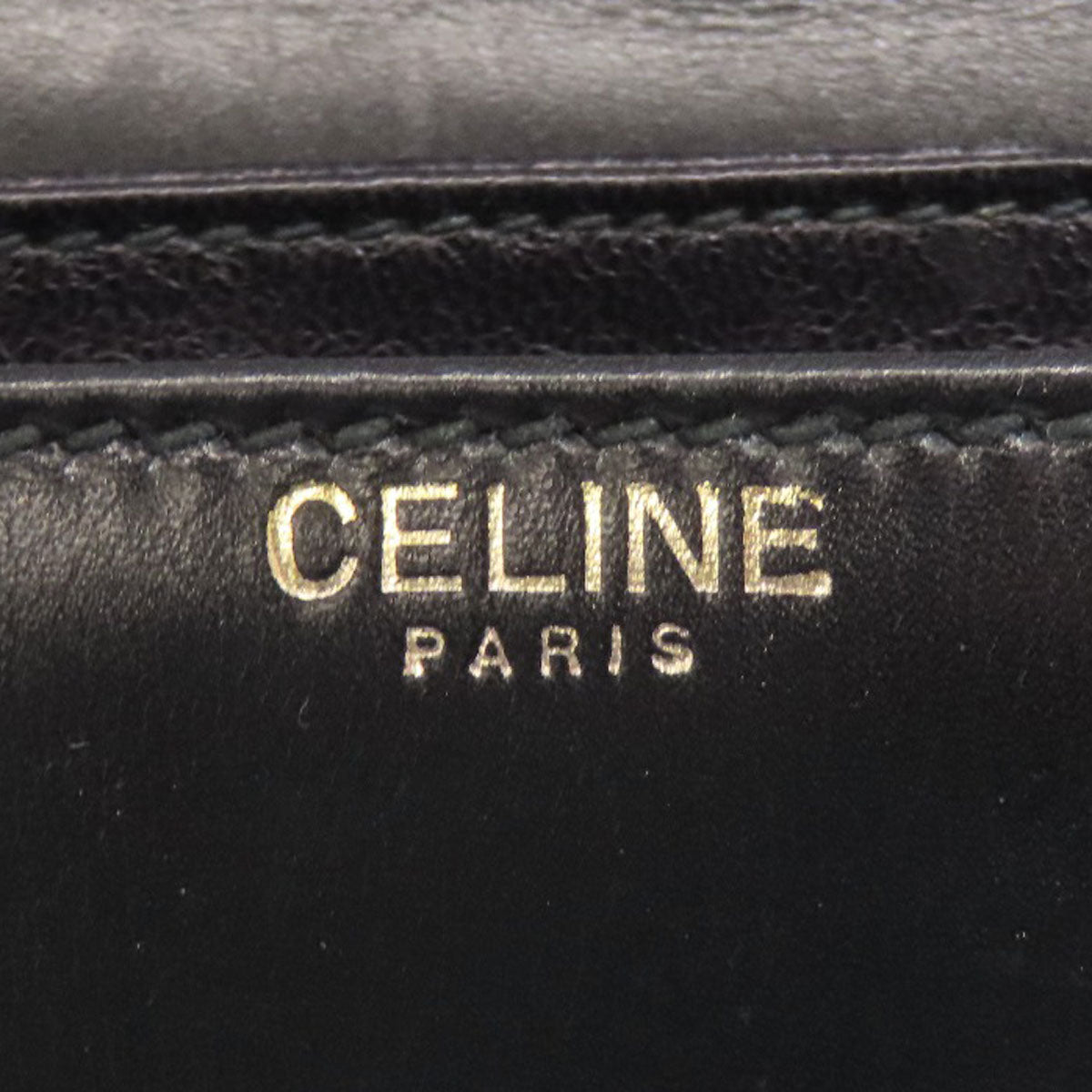 CELINE logo Shoulder Bag Leather Ladies [Used]