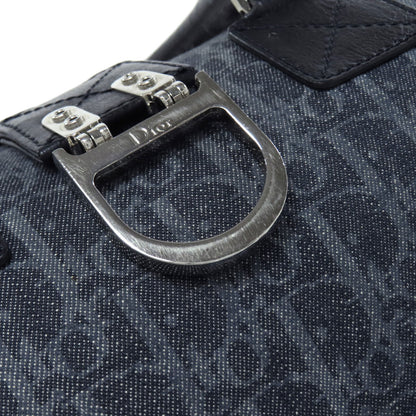 CHRISTIAN DIOR Trotter pattern Handbag Canvas LeatherLadies [Used]
