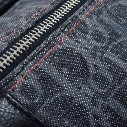 CHRISTIAN DIOR Trotter pattern Handbag Canvas LeatherLadies [Used]