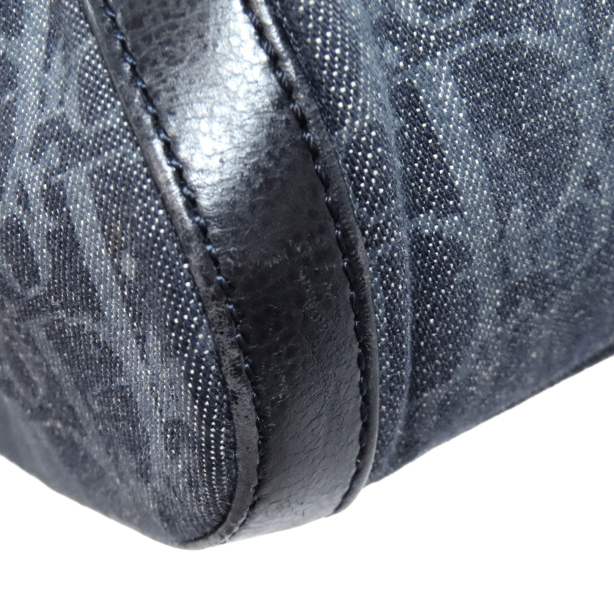 CHRISTIAN DIOR Trotter pattern Handbag Canvas LeatherLadies [Used]