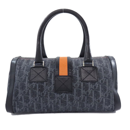CHRISTIAN DIOR Trotter pattern Handbag Canvas LeatherLadies [Used]