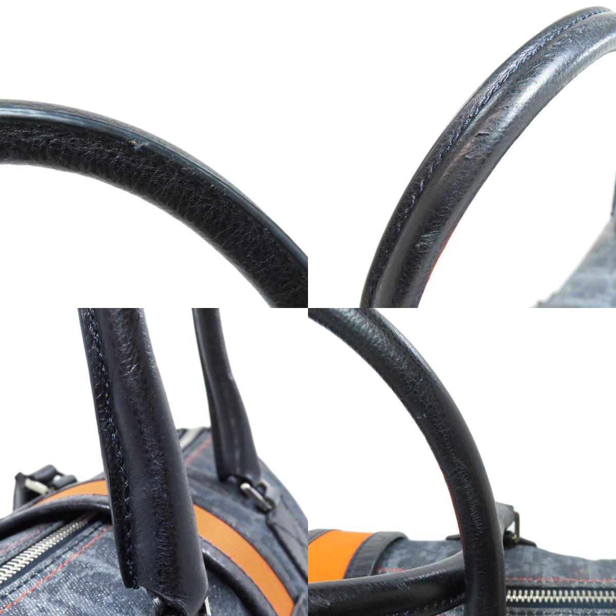 CHRISTIAN DIOR Trotter pattern Handbag Canvas LeatherLadies [Used]