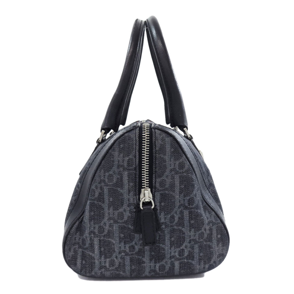 CHRISTIAN DIOR Trotter pattern Handbag Canvas LeatherLadies [Used]