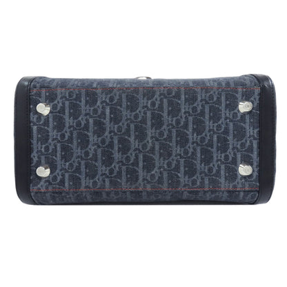 CHRISTIAN DIOR Trotter pattern Handbag Canvas LeatherLadies [Used]